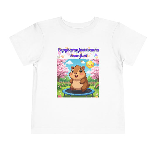 Cute Toddler Tee - Capybara Just Wanna Have Fun, Children's Shirt, Playful Tee, Gift for Kids, Summer Outfit, Birthday Gift