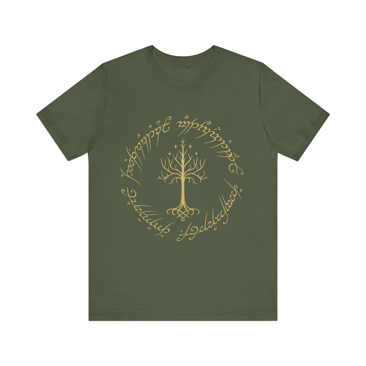 Gondor Tree Tee, Elvish Shirt, Fantasy Short Sleeve Top, Middle Earth Inspired Tee, Tolkien Fan Gift, Unisex Graphic T-Shirt