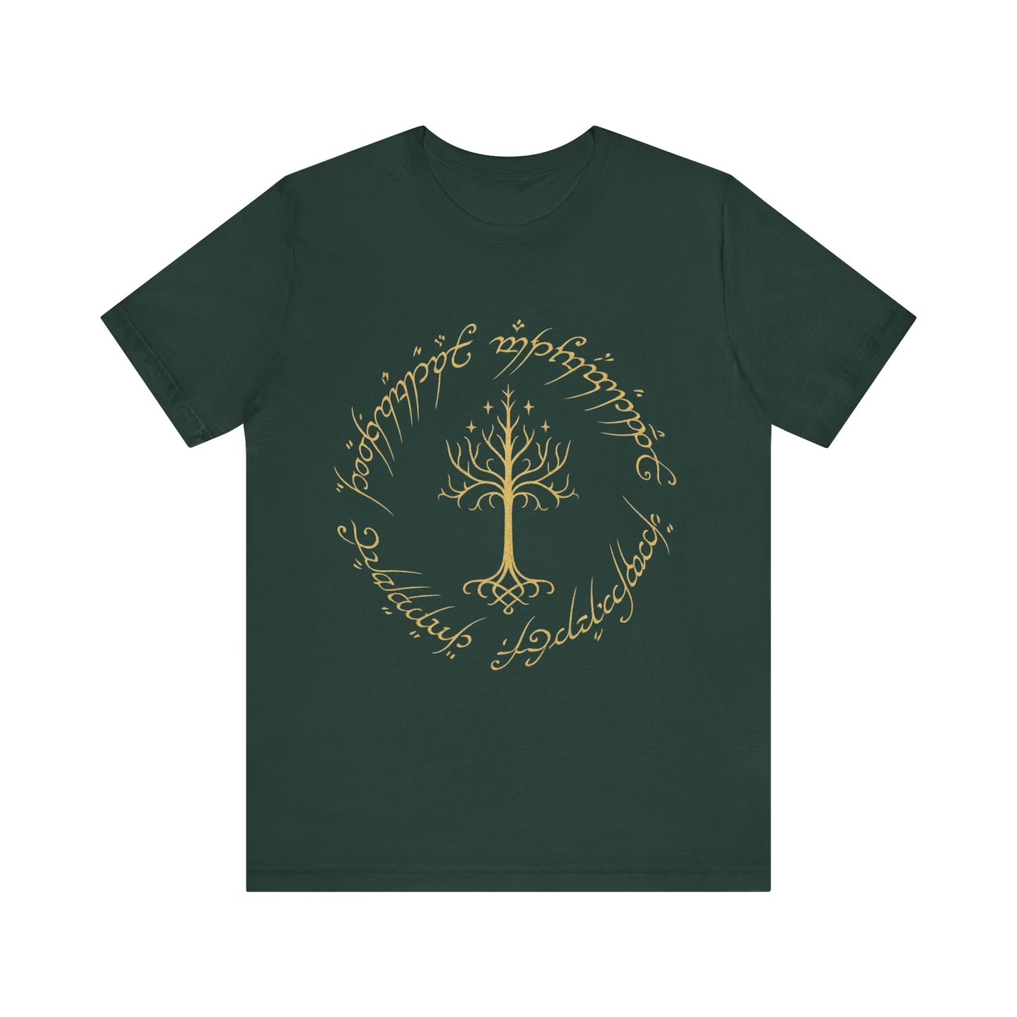 Gondor Tree Tee, Elvish Shirt, Fantasy Short Sleeve Top, Middle Earth Inspired Tee, Tolkien Fan Gift, Unisex Graphic T-Shirt