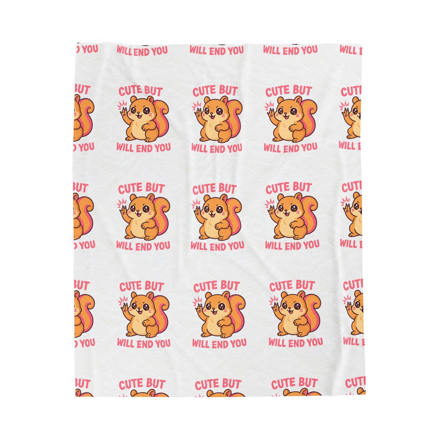 Velveteen Plush Blanket - Funny Deadly Squirrel Design