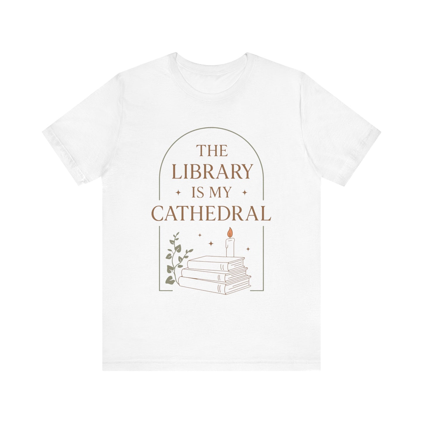 The Library Is My Cathedral T-Shirt | Dark Academia Aesthetic Tee | Book Lover Gift | Cozy Vintage Style