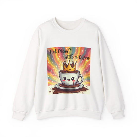 Cute Coffee Queen Sweatshirt, Funny Graphic Crewneck, Gift for Coffee Lovers, Inside Jokes, Casual Style