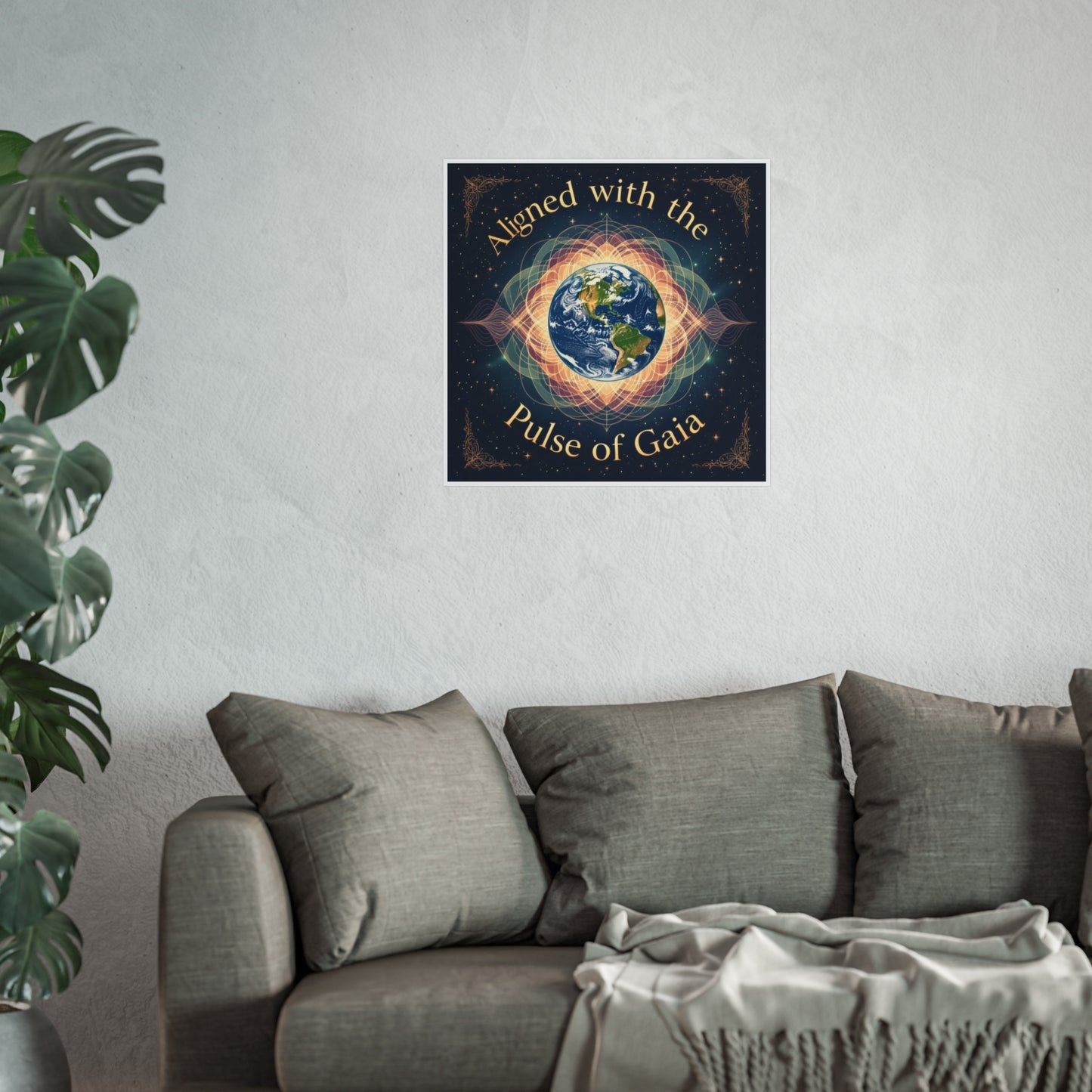 Fine Art Posters - Aligned with the Pulse of Gaia, Spiritual Wall Art, Eco-friendly Decor, Gifts for Nature Lovers, Meditation Room Art