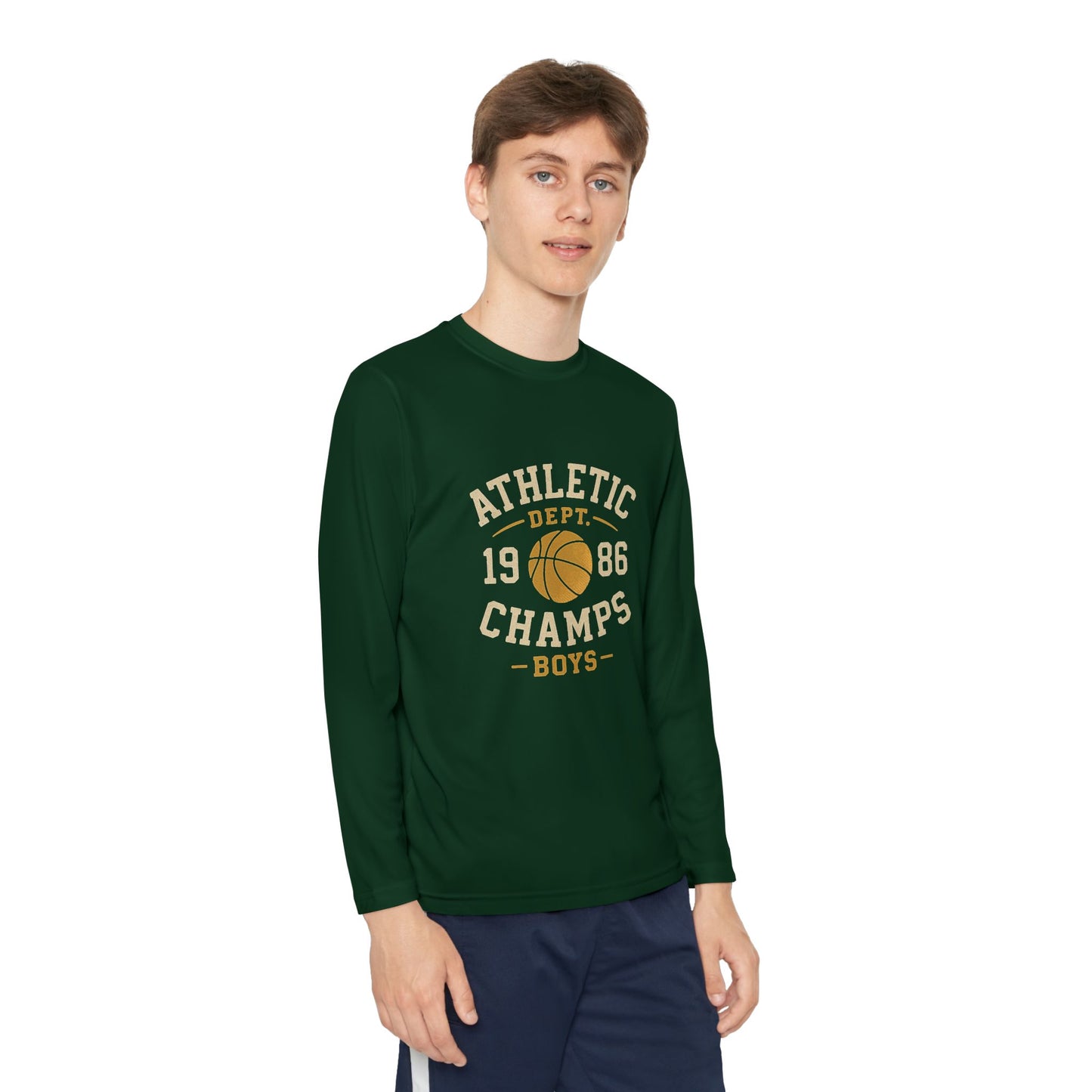 Youth Athletic Long Sleeve Tee - Perfect for Sports, School, Gifts, Birthdays, Team Outfits, Basketball Fans, Boys Activewear