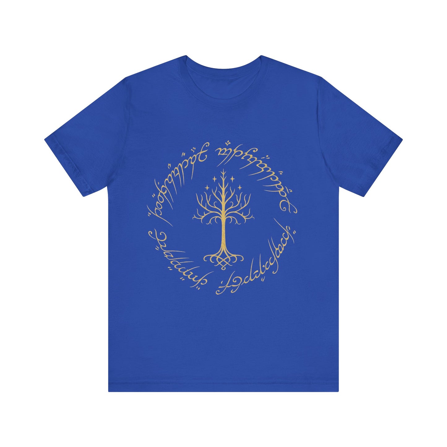 Gondor Tree Tee, Elvish Shirt, Fantasy Short Sleeve Top, Middle Earth Inspired Tee, Tolkien Fan Gift, Unisex Graphic T-Shirt
