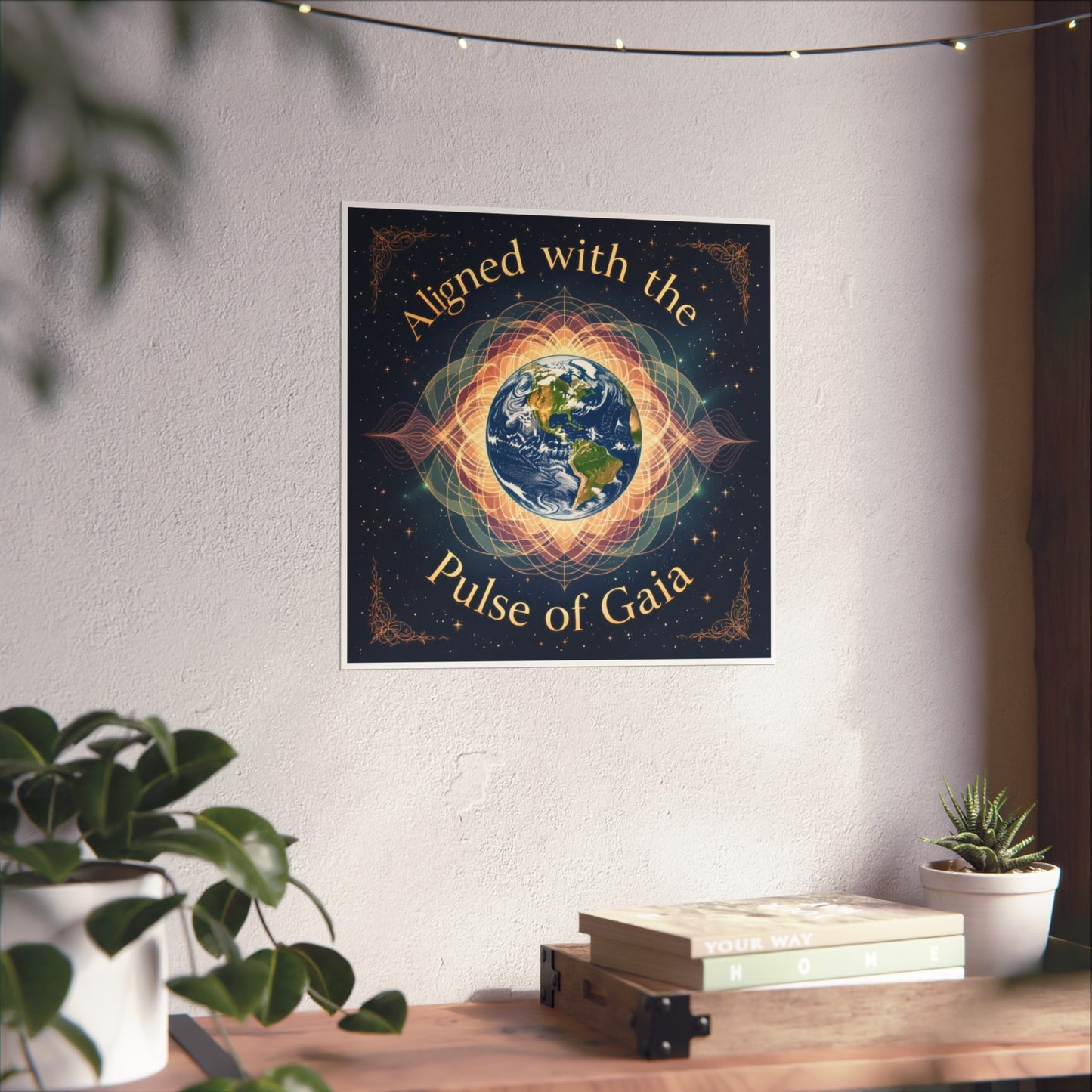 Fine Art Posters - Aligned with the Pulse of Gaia, Spiritual Wall Art, Eco-friendly Decor, Gifts for Nature Lovers, Meditation Room Art