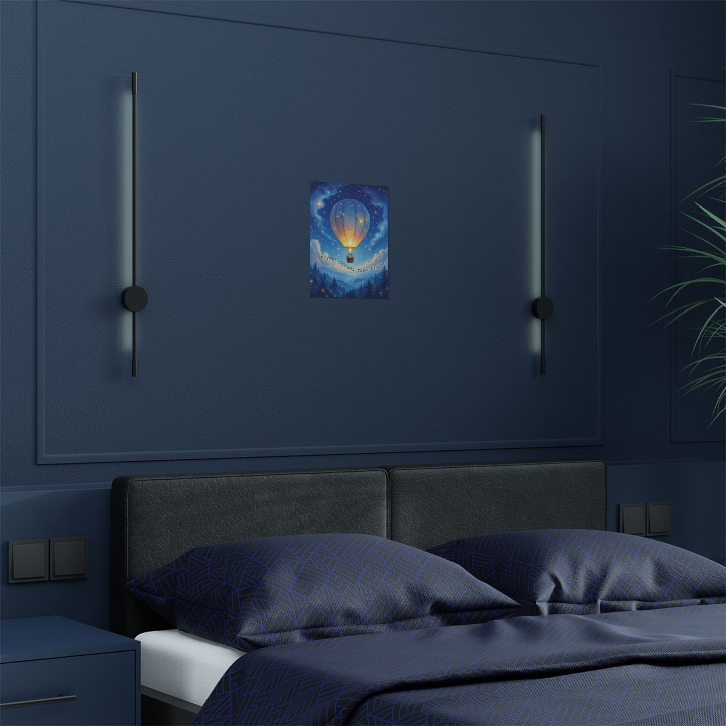 Satin Poster - Hot Air Balloon Dreams Wall Art for Children's Bedroom