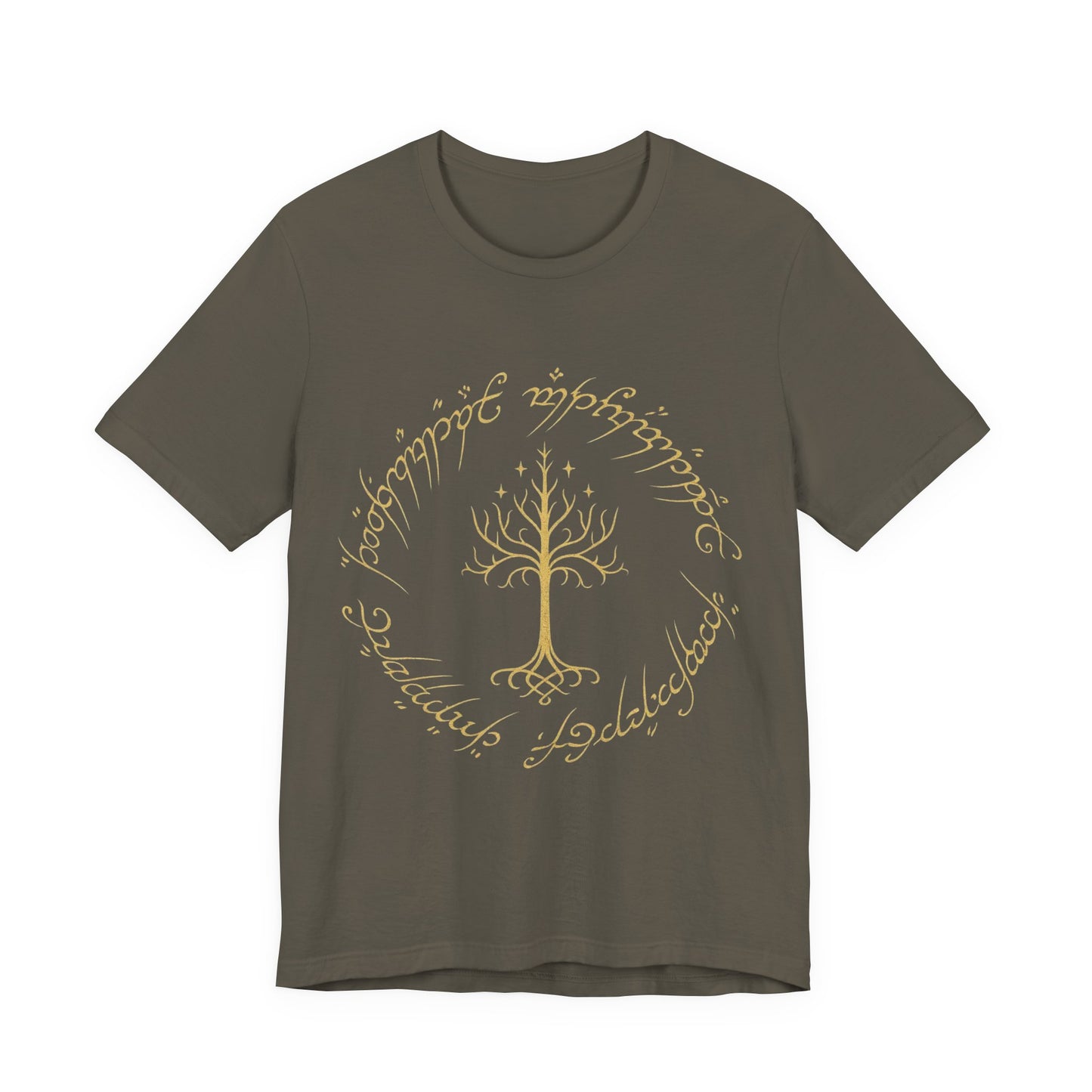 Gondor Tree Tee, Elvish Shirt, Fantasy Short Sleeve Top, Middle Earth Inspired Tee, Tolkien Fan Gift, Unisex Graphic T-Shirt