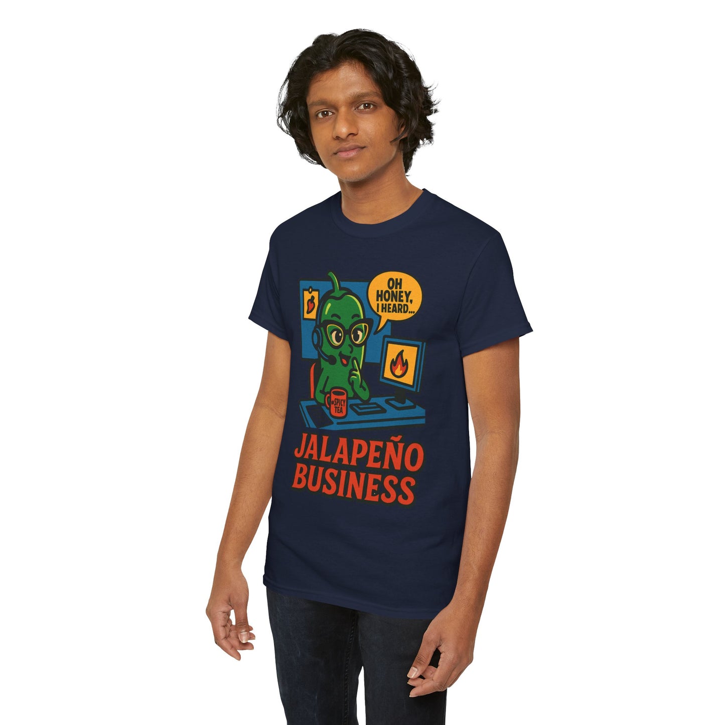 Jalapeño Business Pop Art Tee – Spicy Office Gossip Graphic T-Shirt