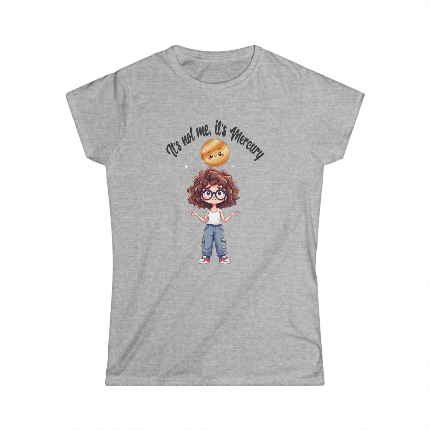 Cute Chibi Shirt for Astrology Fans, Mercury Retrograde, Kawaii Tee, Soft Pastel, Vibe Checker, Cosmic Charm, Playful Tee