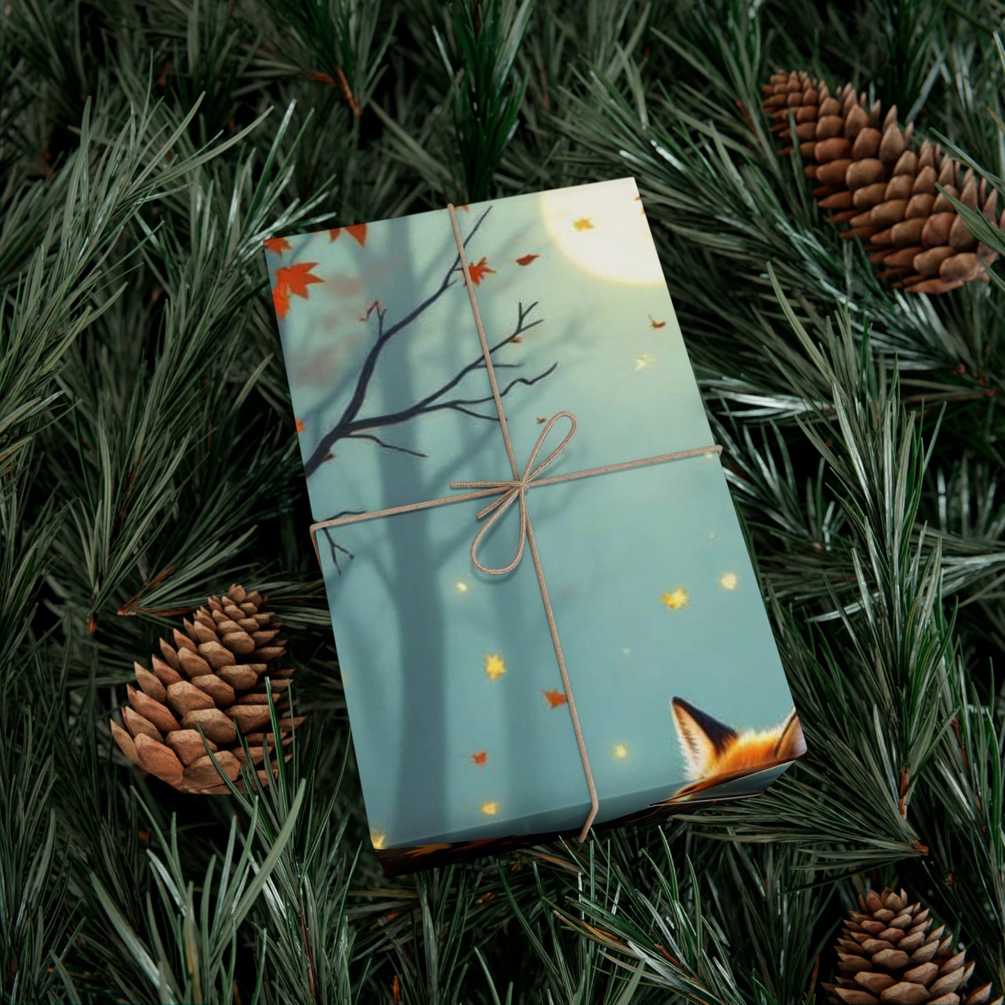 Autumn-Themed Gift Wrap Papers | Cozy Woodland Fox Design, Perfect for Fall Parties, Halloween, Gifting, Eco-Friendly Wrapping