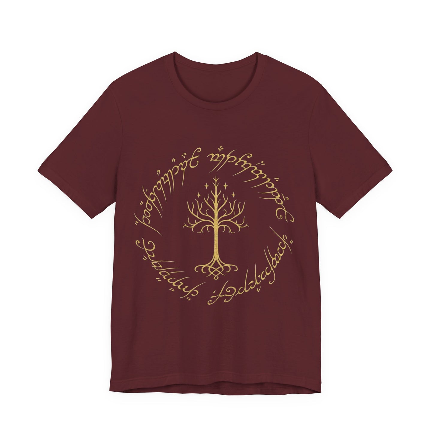 Gondor Tree Tee, Elvish Shirt, Fantasy Short Sleeve Top, Middle Earth Inspired Tee, Tolkien Fan Gift, Unisex Graphic T-Shirt