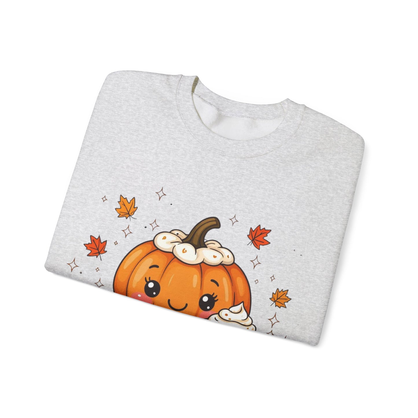 Kawaii Pumpkin Sweatshirt, Fall Spice Latte Crewneck, Cozy Halloween Jumper, Autumn Vibes Pullover, Cute Harvest Sweater, Thanksgiving Top