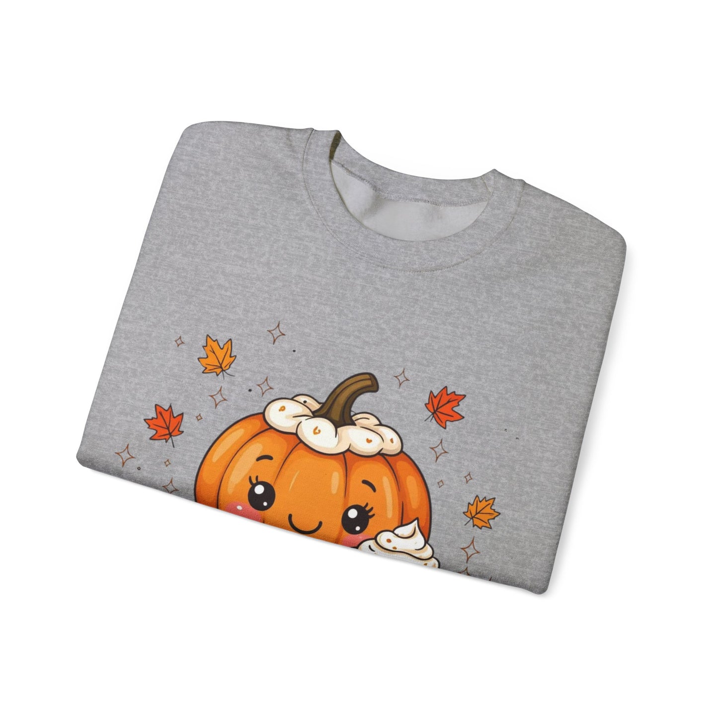Kawaii Pumpkin Sweatshirt, Fall Spice Latte Crewneck, Cozy Halloween Jumper, Autumn Vibes Pullover, Cute Harvest Sweater, Thanksgiving Top