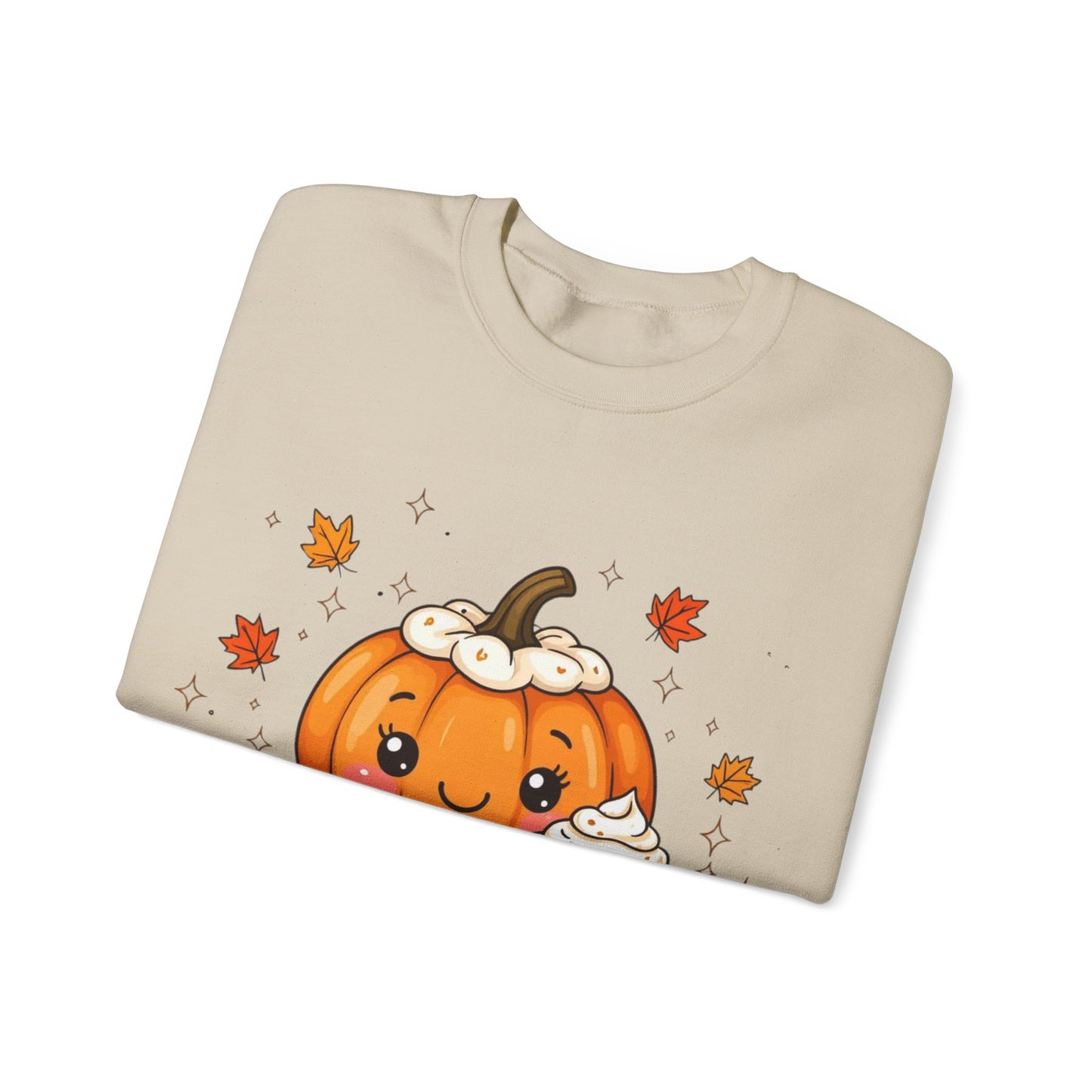 Kawaii Pumpkin Sweatshirt, Fall Spice Latte Crewneck, Cozy Halloween Jumper, Autumn Vibes Pullover, Cute Harvest Sweater, Thanksgiving Top