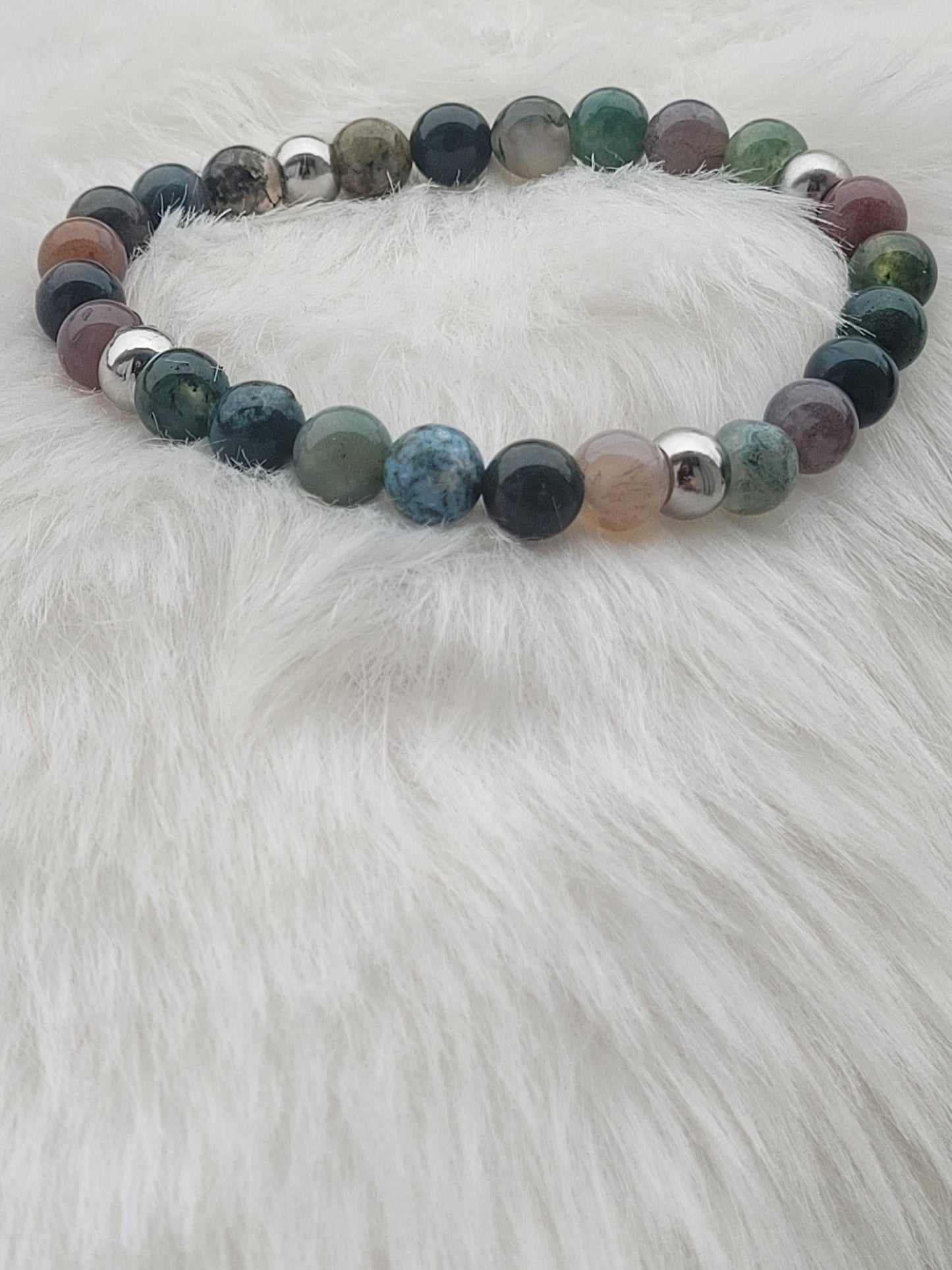 Unisex Indian Agate Bracelet