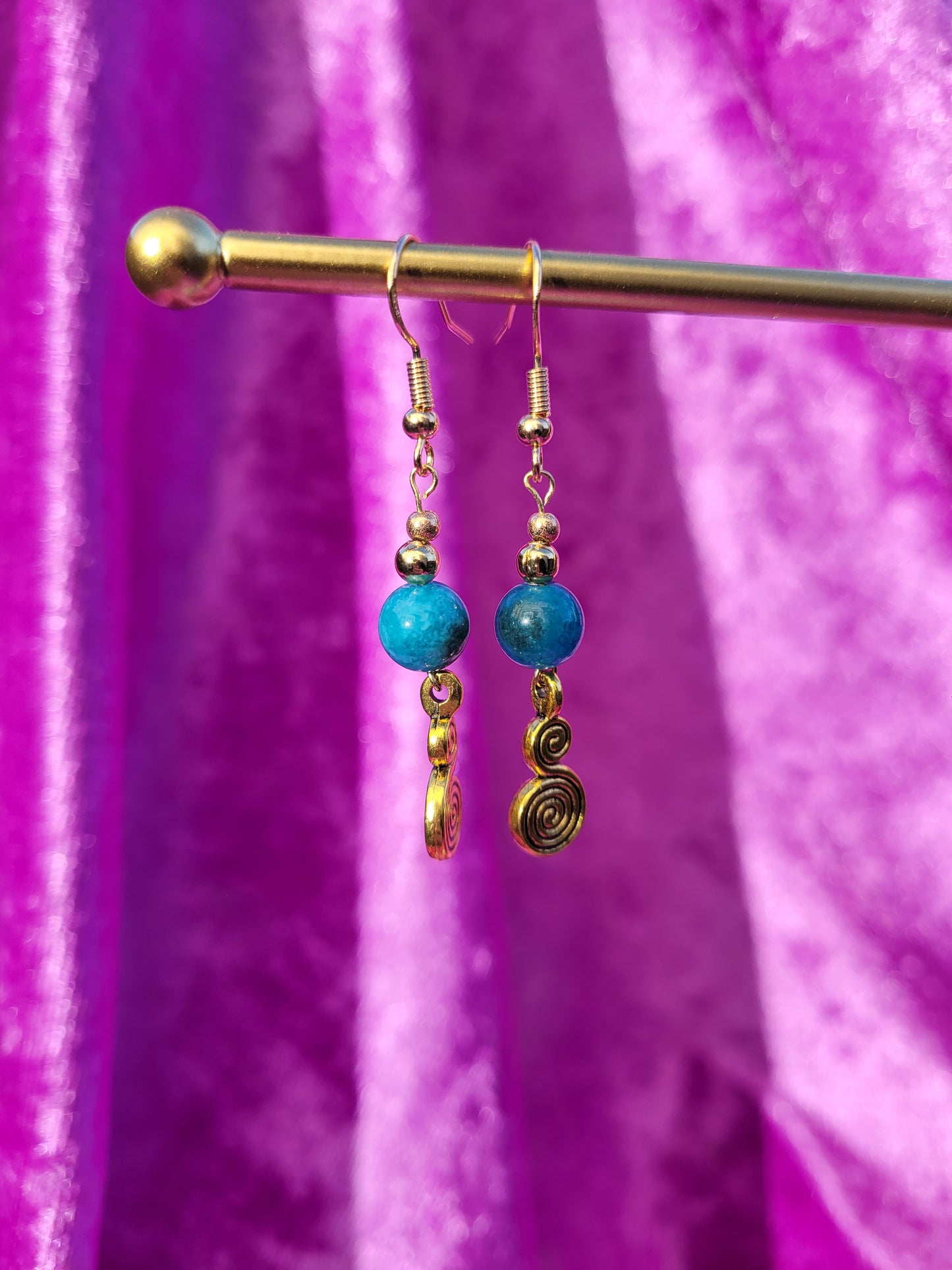 Spiral Apatite Earrings