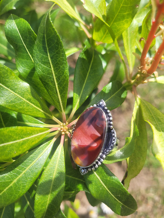 Thunder Agate Ring - Size 51 EU