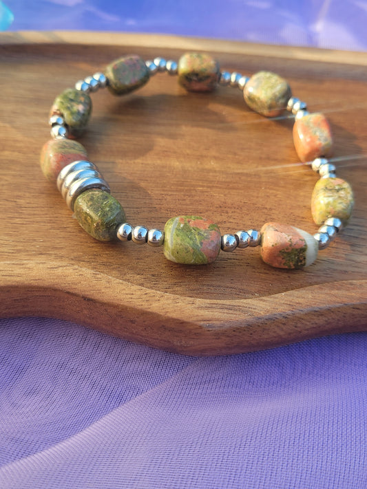 Unakite Unisex Bracelet