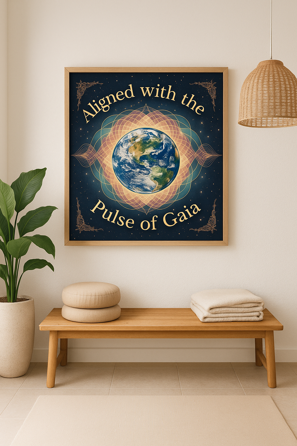 Fine Art Posters - Aligned with the Pulse of Gaia, Spiritual Wall Art, Eco-friendly Decor, Gifts for Nature Lovers, Meditation Room Art