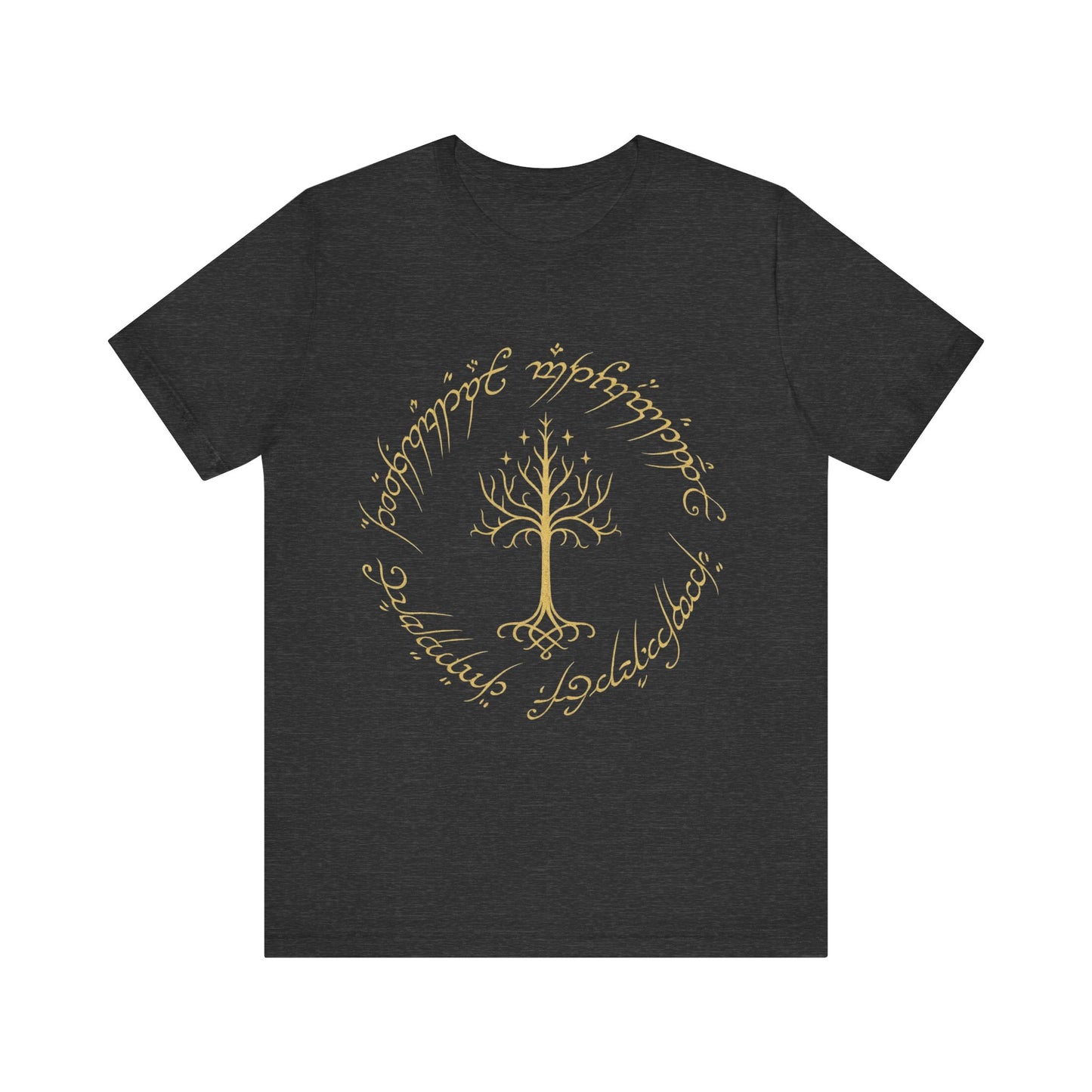 Gondor Tree Tee, Elvish Shirt, Fantasy Short Sleeve Top, Middle Earth Inspired Tee, Tolkien Fan Gift, Unisex Graphic T-Shirt