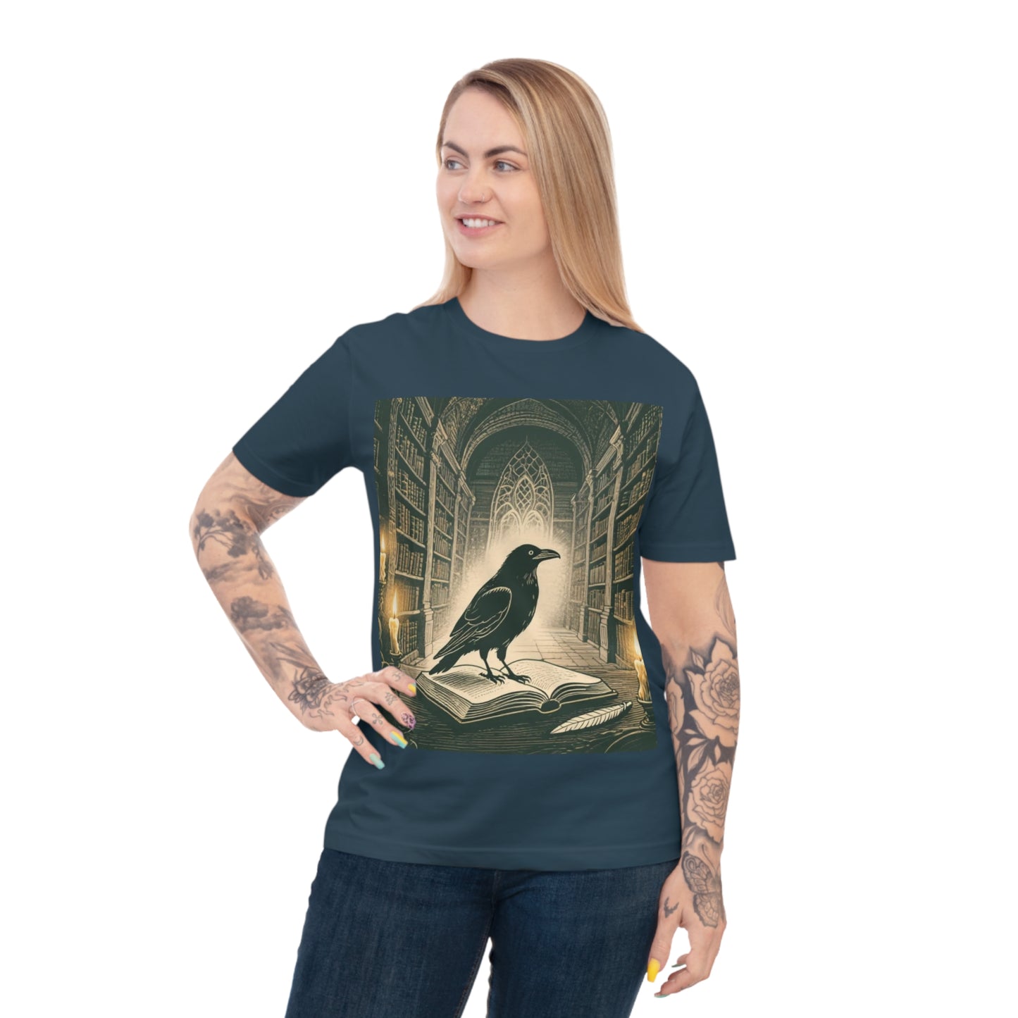 Gothic Library Unisex T-shirt | Dark Academia Vibes | Gothic Aesthetic | Halloween Theme TShirt