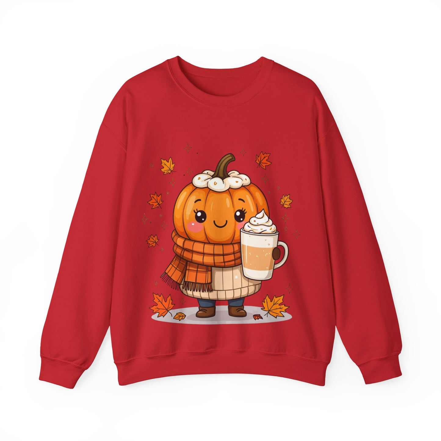 Kawaii Pumpkin Sweatshirt, Fall Spice Latte Crewneck, Cozy Halloween Jumper, Autumn Vibes Pullover, Cute Harvest Sweater, Thanksgiving Top