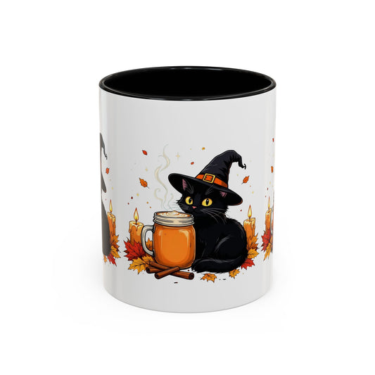 Halloween Cat Coffee Mug, Spooky Hot Drink Cup, Witch Themed Coffee Mug, Autumn Decor Gift, Cat Lover Mug