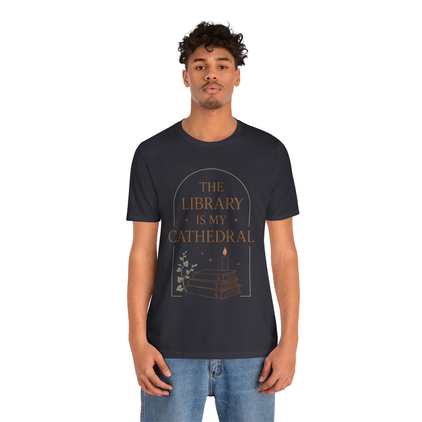 The Library Is My Cathedral T-Shirt | Dark Academia Aesthetic Tee | Book Lover Gift | Cozy Vintage Style