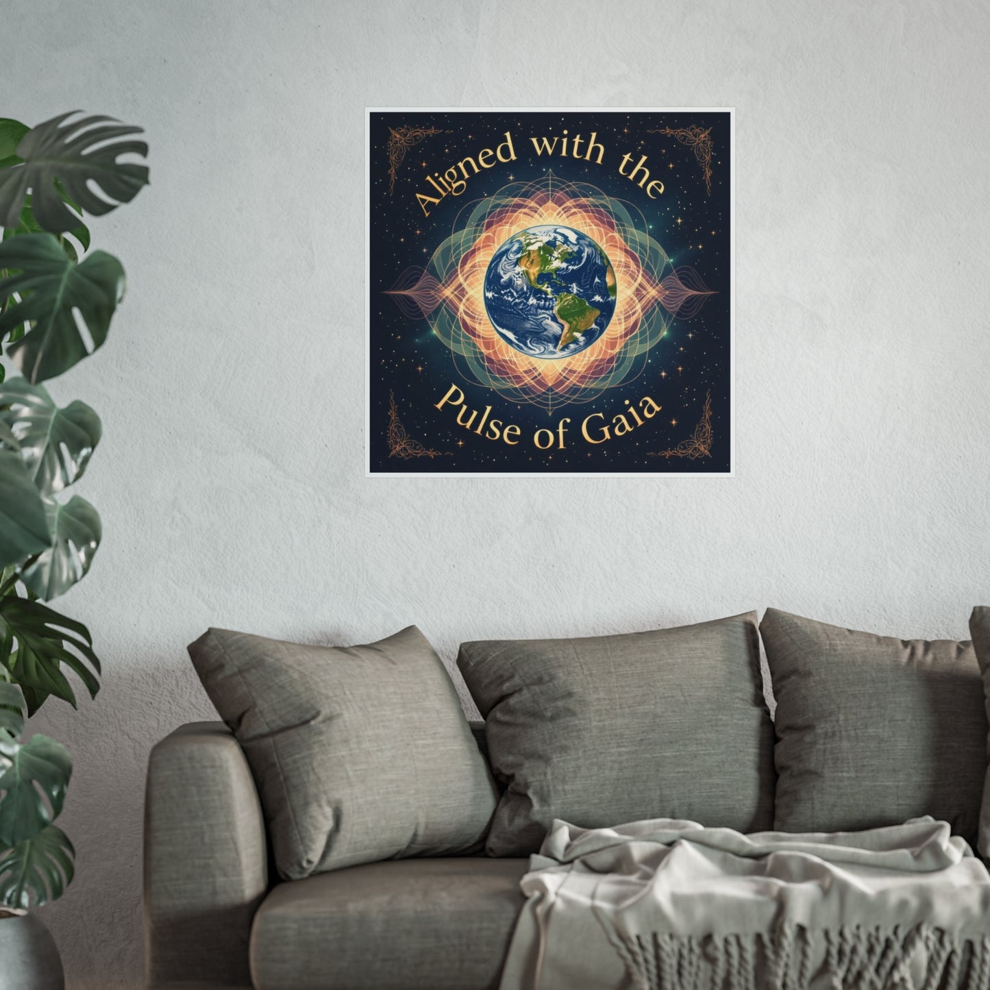 Fine Art Posters - Aligned with the Pulse of Gaia, Spiritual Wall Art, Eco-friendly Decor, Gifts for Nature Lovers, Meditation Room Art