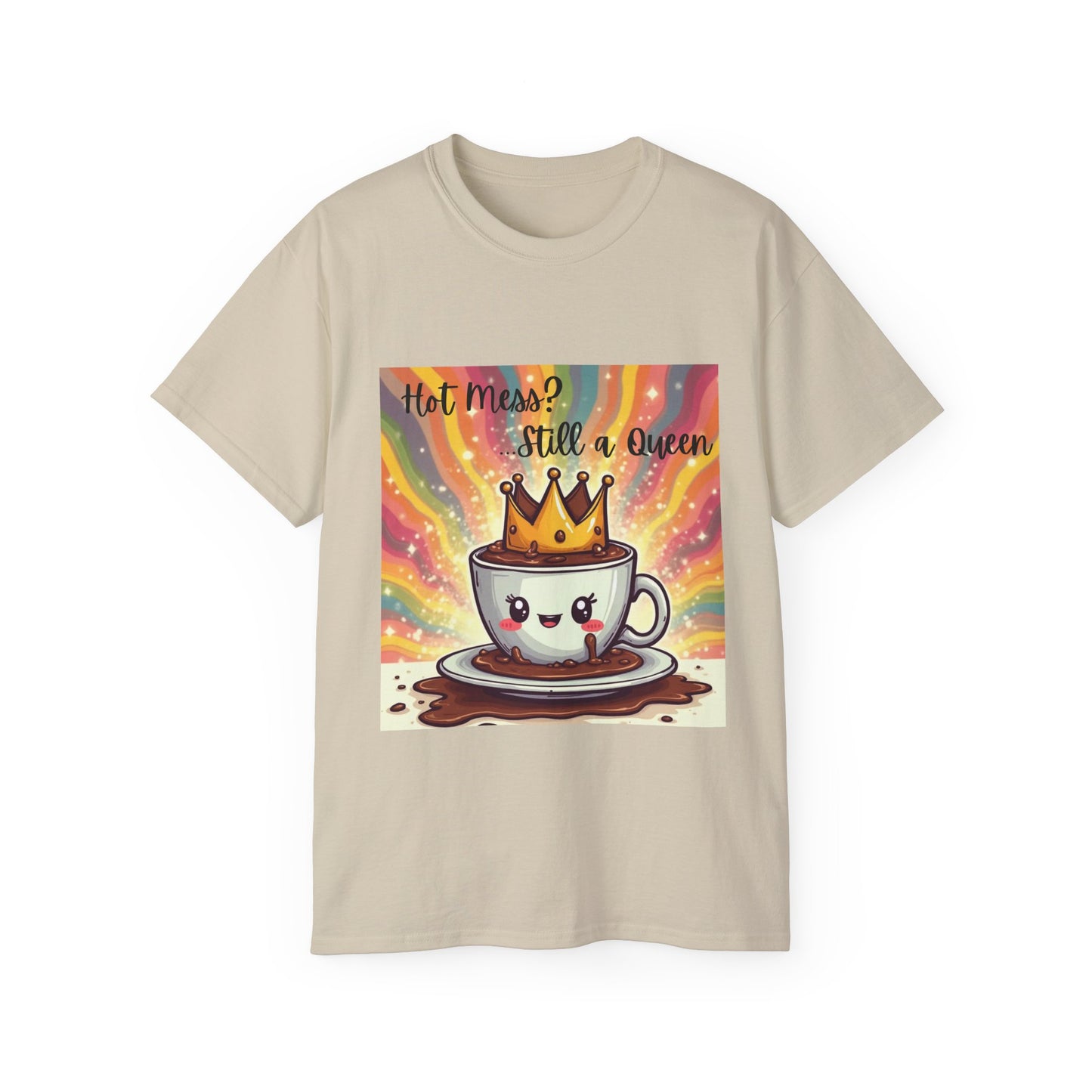 Queen Coffee Humor Tee, Unisex T-Shirt, Gift for Her, Funny Coffee Lover Shirt, Birthday Gift, Casual Everyday Wear