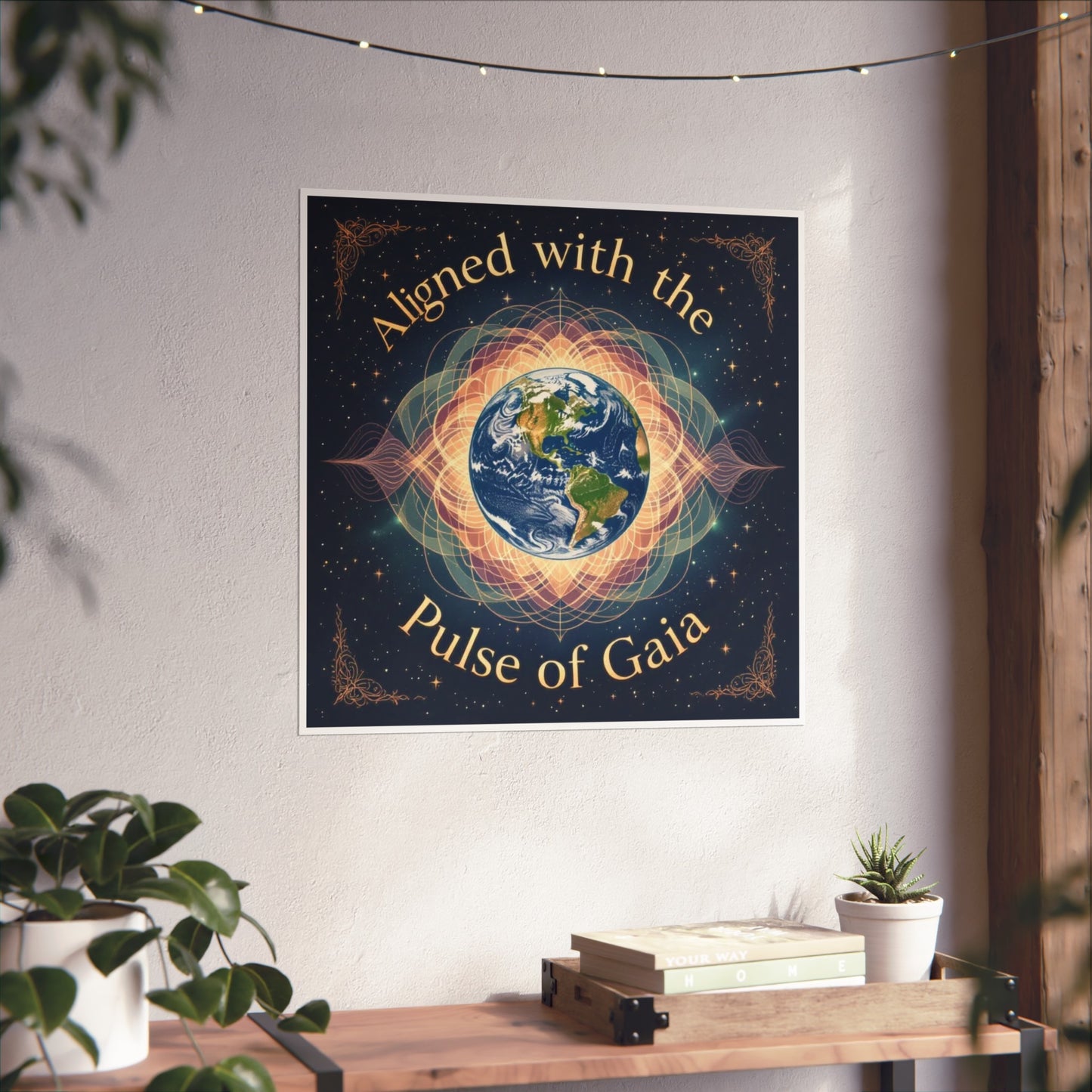 Fine Art Posters - Aligned with the Pulse of Gaia, Spiritual Wall Art, Eco-friendly Decor, Gifts for Nature Lovers, Meditation Room Art