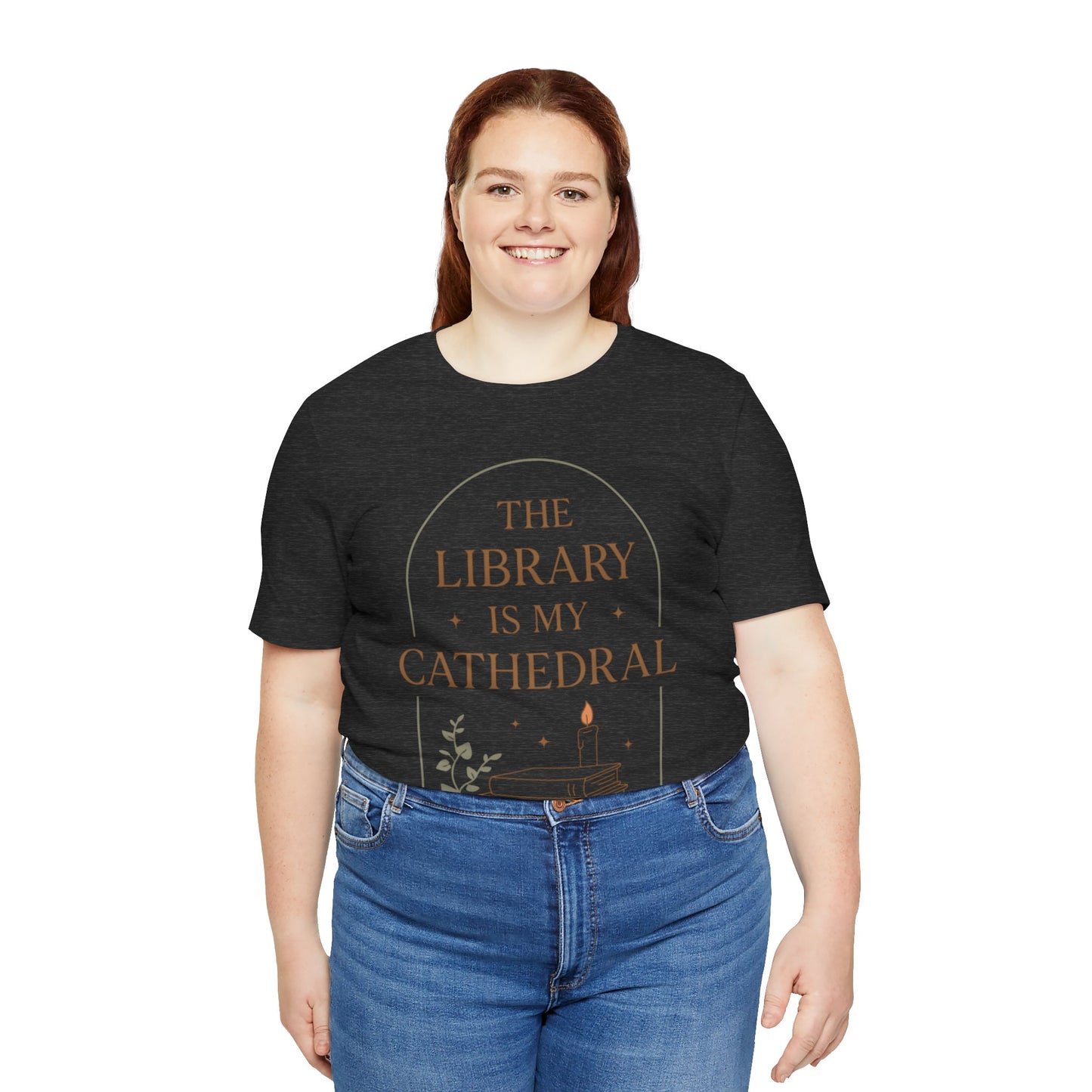The Library Is My Cathedral T-Shirt | Dark Academia Aesthetic Tee | Book Lover Gift | Cozy Vintage Style