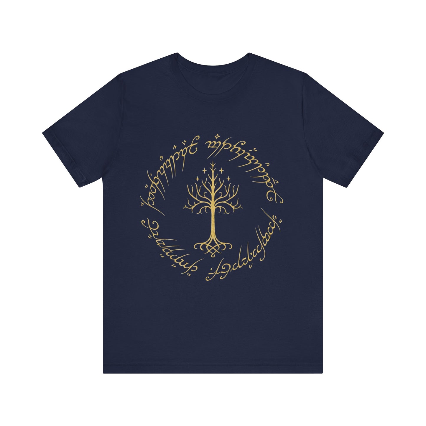 Gondor Tree Tee, Elvish Shirt, Fantasy Short Sleeve Top, Middle Earth Inspired Tee, Tolkien Fan Gift, Unisex Graphic T-Shirt