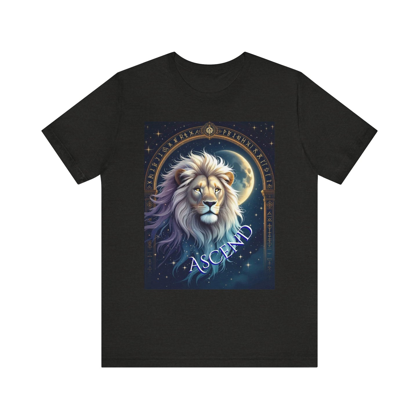 Celestial Lion Graphic Tee - Ascend Unisex T-Shirt for Animal Lovers, Astrology Enthusiasts, Unique Gift Idea, Spiritual Wear
