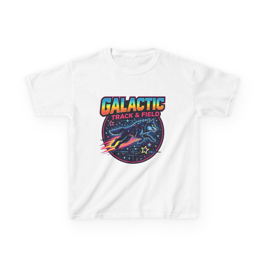 Galactic Track and Field Kids Tee - 90's Astrological Cosmic Sports Aesthetic Retro Throwback