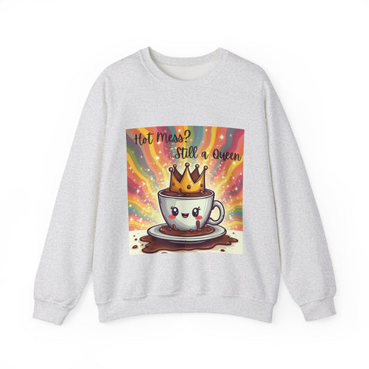 Cute Coffee Queen Sweatshirt, Funny Graphic Crewneck, Gift for Coffee Lovers, Inside Jokes, Casual Style