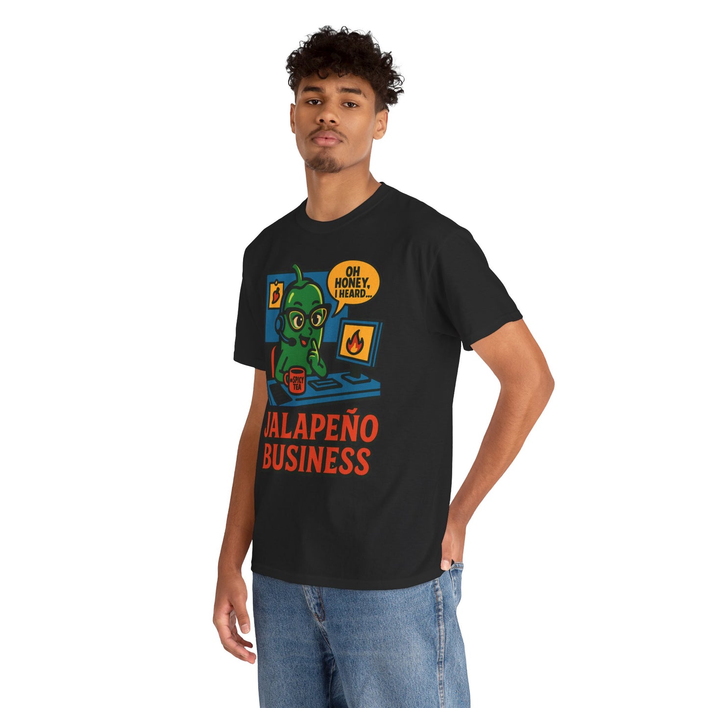 Jalapeño Business Pop Art Tee – Spicy Office Gossip Graphic T-Shirt