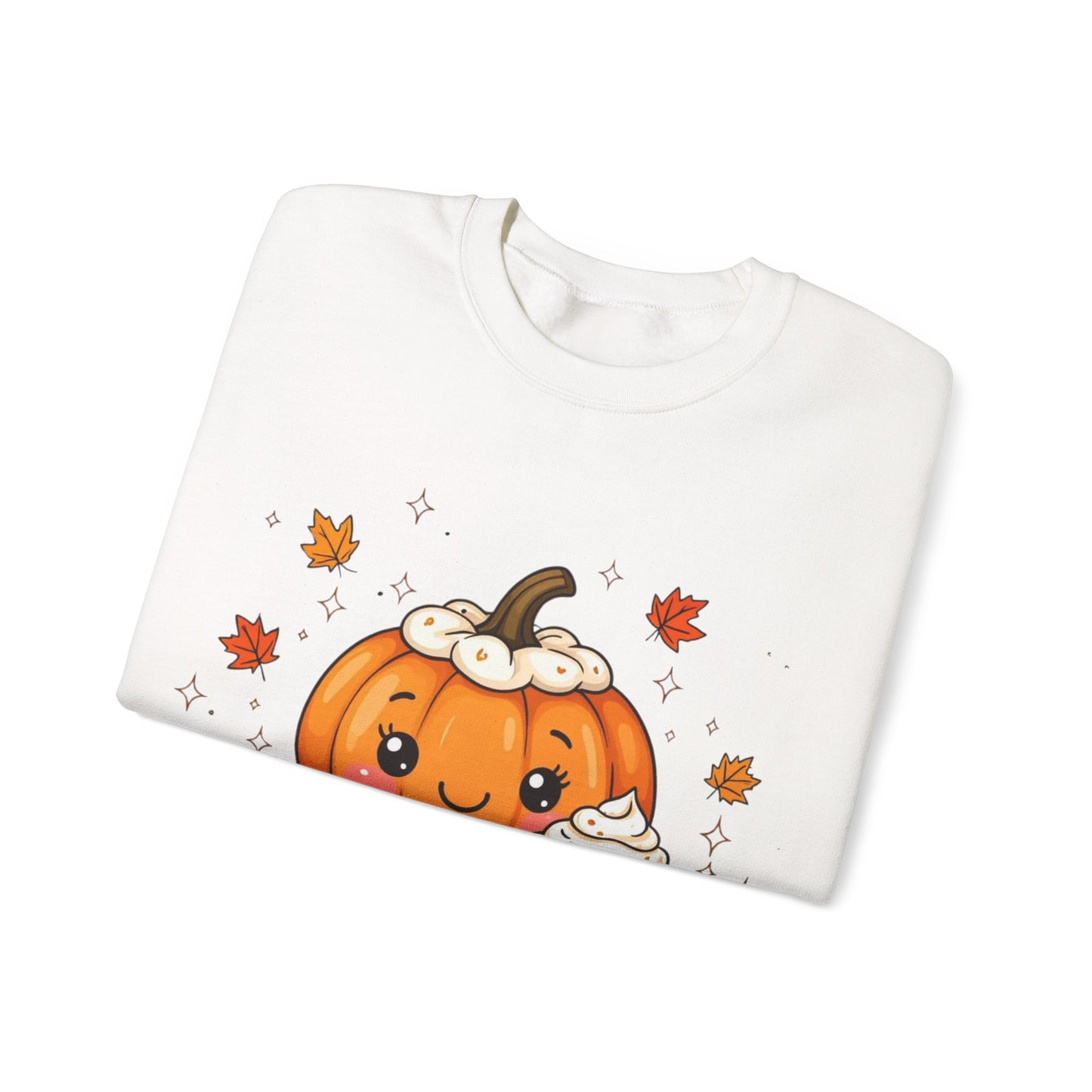 Kawaii Pumpkin Sweatshirt, Fall Spice Latte Crewneck, Cozy Halloween Jumper, Autumn Vibes Pullover, Cute Harvest Sweater, Thanksgiving Top