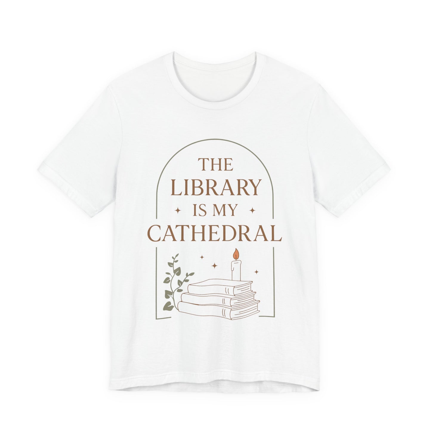 The Library Is My Cathedral T-Shirt | Dark Academia Aesthetic Tee | Book Lover Gift | Cozy Vintage Style