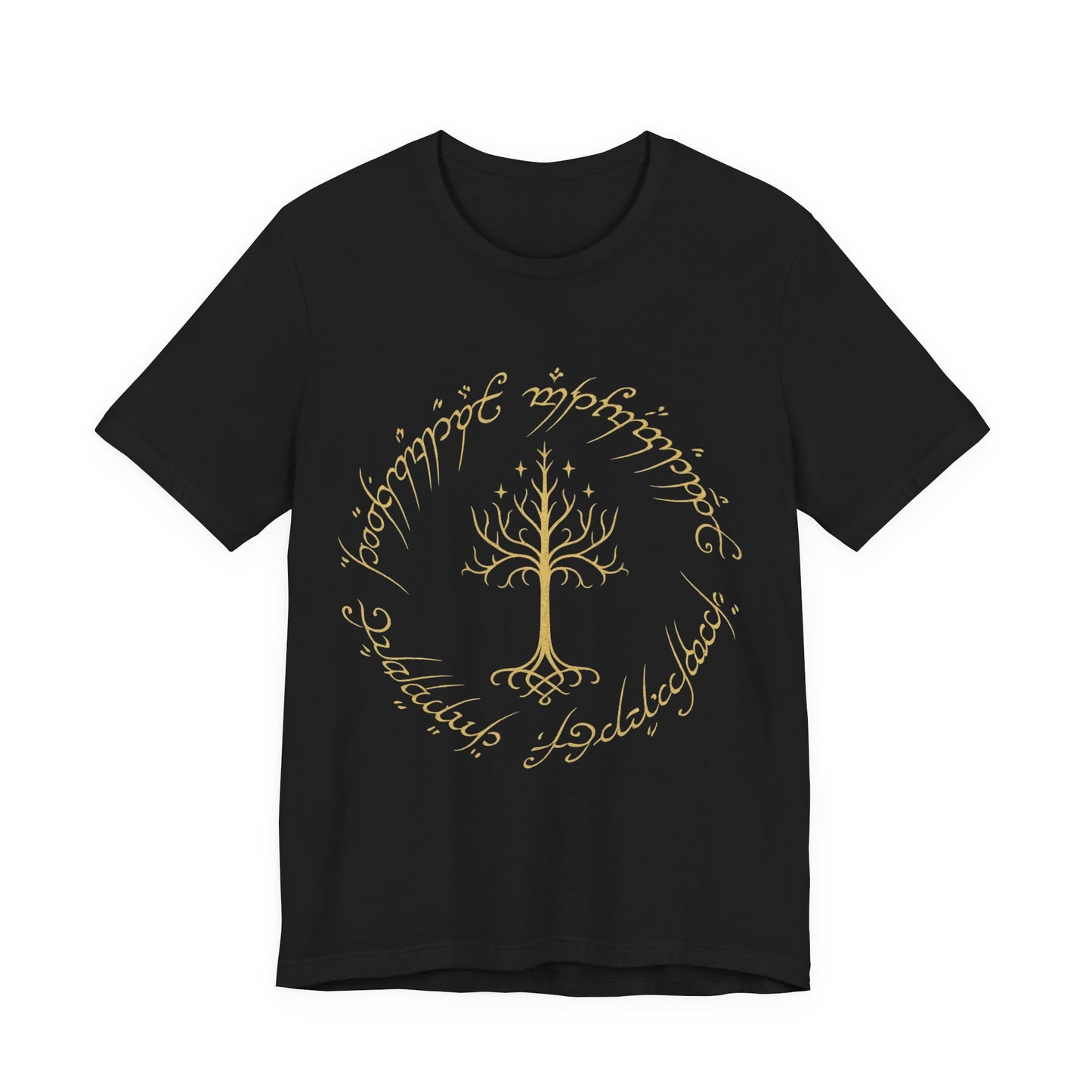 Gondor Tree Tee, Elvish Shirt, Fantasy Short Sleeve Top, Middle Earth Inspired Tee, Tolkien Fan Gift, Unisex Graphic T-Shirt