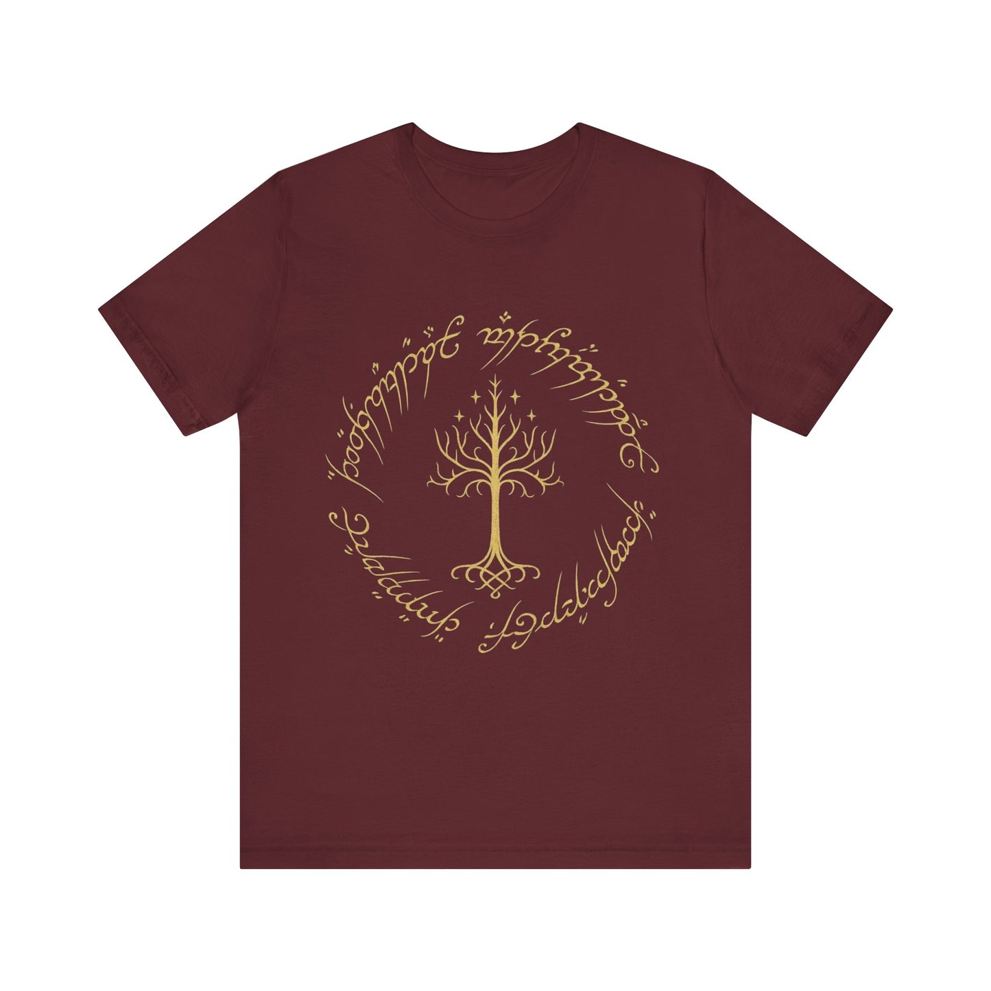 Gondor Tree Tee, Elvish Shirt, Fantasy Short Sleeve Top, Middle Earth Inspired Tee, Tolkien Fan Gift, Unisex Graphic T-Shirt