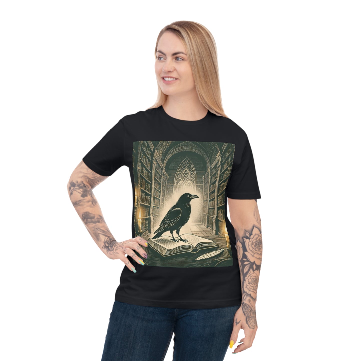 Gothic Library Unisex T-shirt | Dark Academia Vibes | Gothic Aesthetic | Halloween Theme TShirt