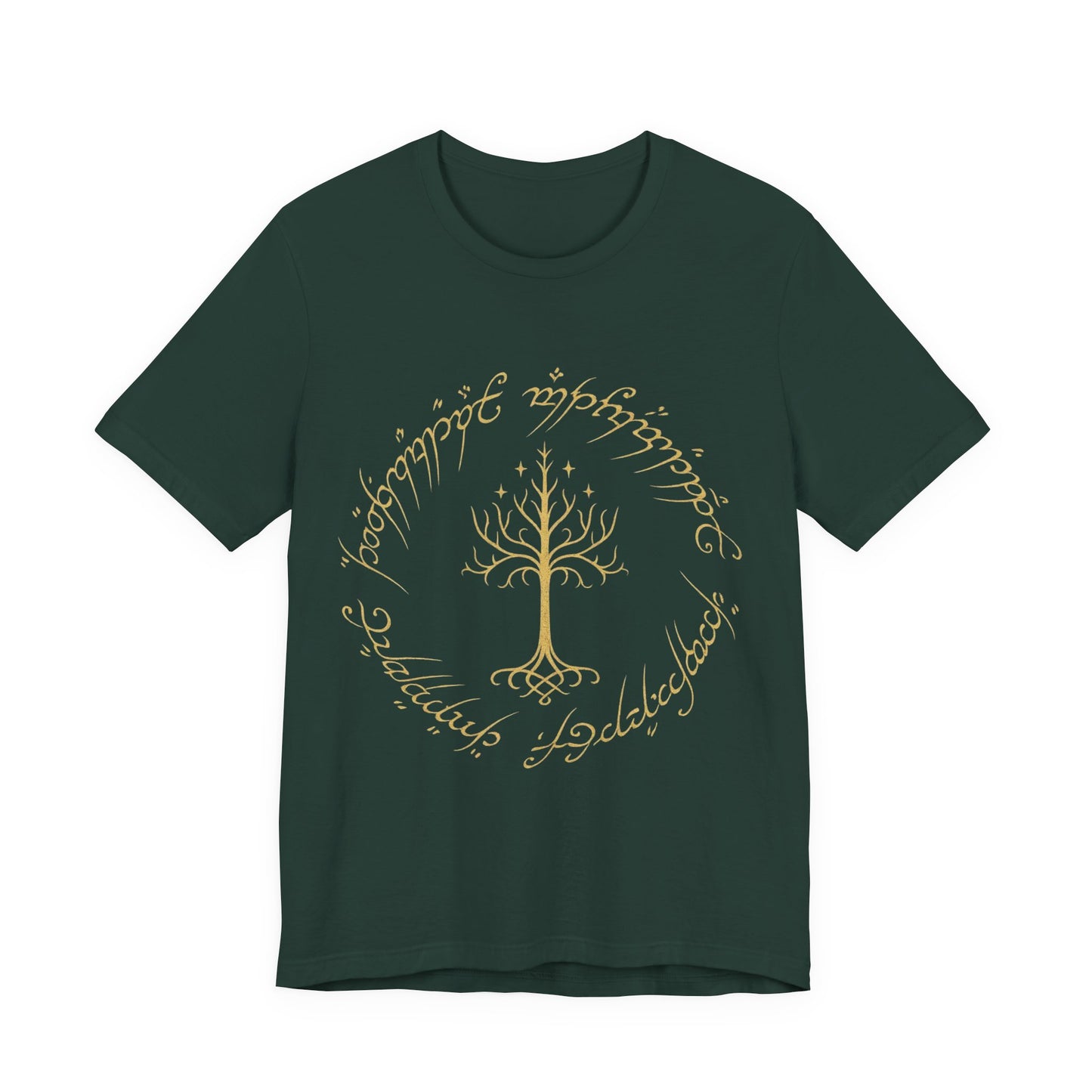 Gondor Tree Tee, Elvish Shirt, Fantasy Short Sleeve Top, Middle Earth Inspired Tee, Tolkien Fan Gift, Unisex Graphic T-Shirt