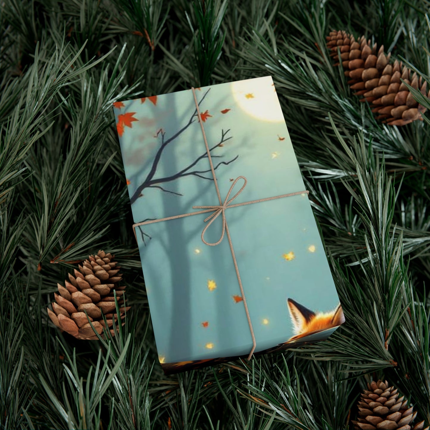 Autumn-Themed Gift Wrap Papers | Cozy Woodland Fox Design, Perfect for Fall Parties, Halloween, Gifting, Eco-Friendly Wrapping