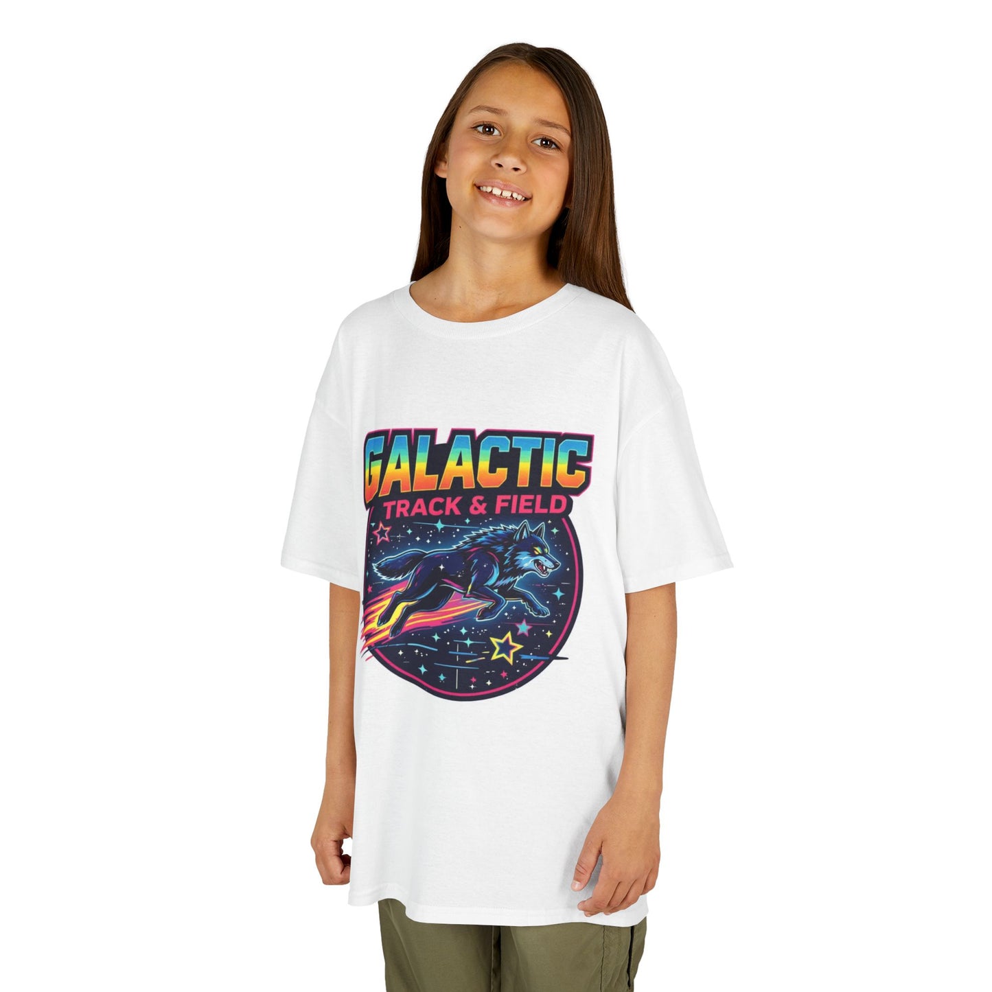Galactic Track and Field Kids Tee - 90's Astrological Cosmic Sports Aesthetic Retro Throwback