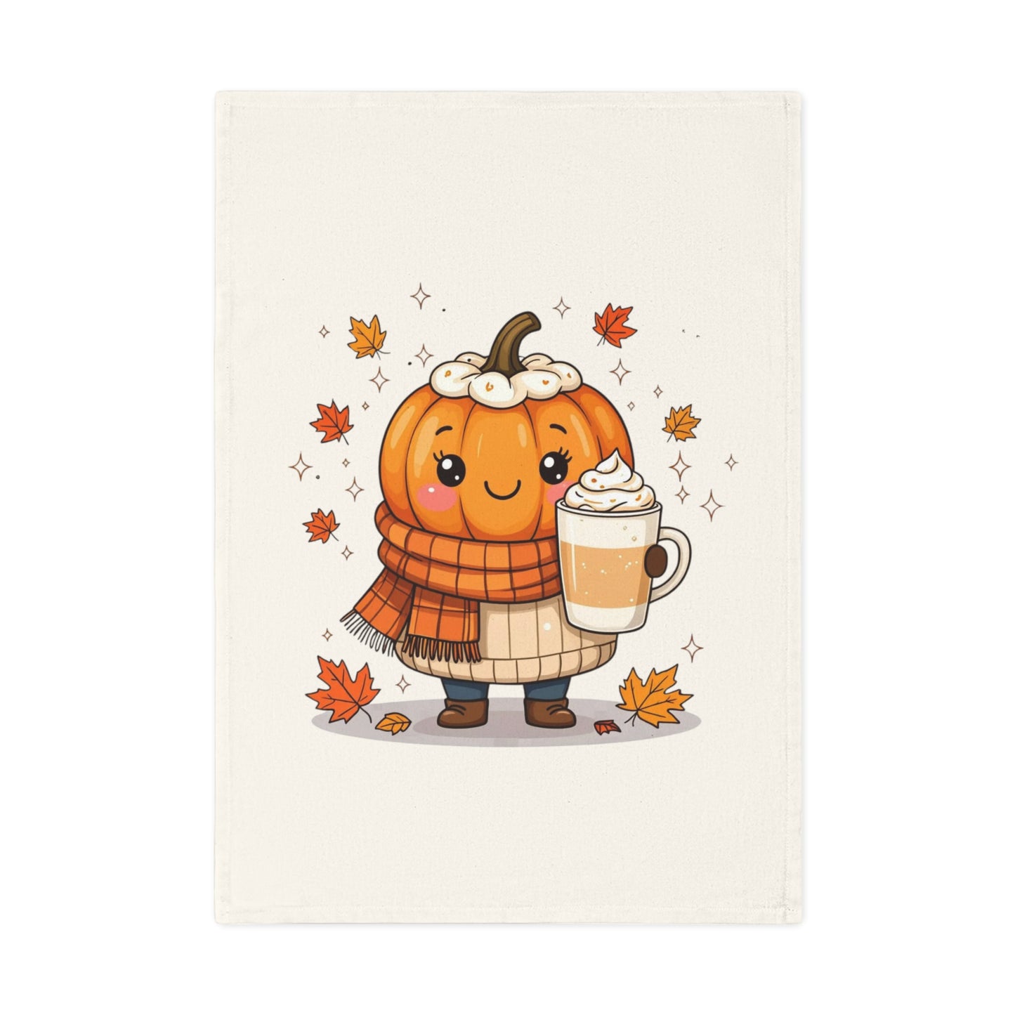 Autumn Pumpkin Tea Towel | Cute Fall Kitchen Decor | Thanksgiving Gift | Harvest Home Decor | Fall Recipe Towel | Cozy Kitchen Textile