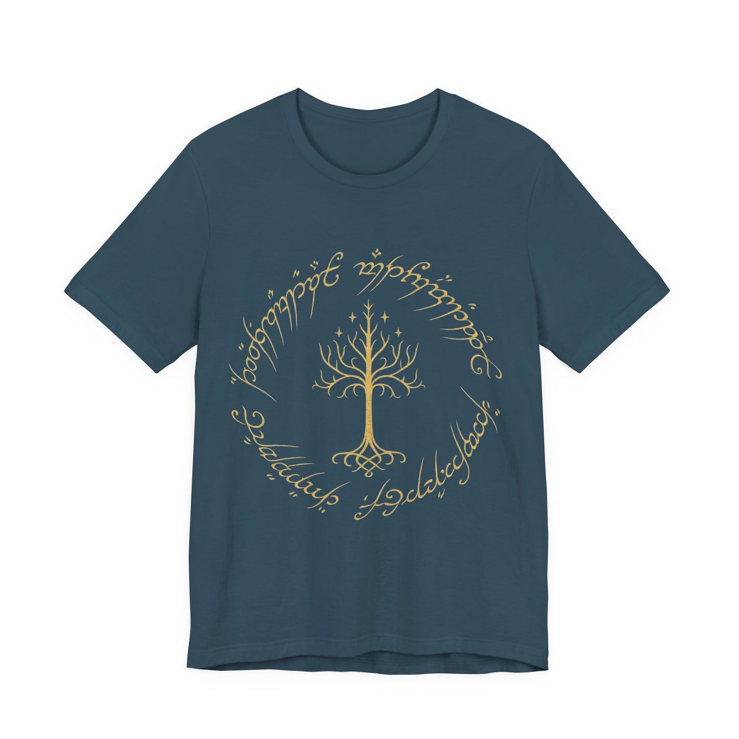 Gondor Tree Tee, Elvish Shirt, Fantasy Short Sleeve Top, Middle Earth Inspired Tee, Tolkien Fan Gift, Unisex Graphic T-Shirt