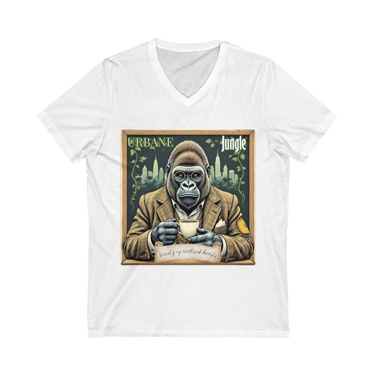 Urbane Jungle Professor Gorilla Tee | Dapper Silverback in Tweed | Quirky Pun T-Shirt by Daonna Apparel