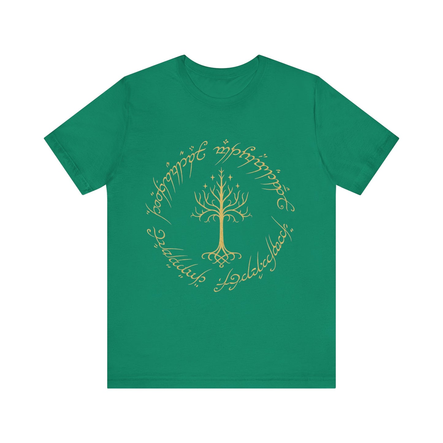 Gondor Tree Tee, Elvish Shirt, Fantasy Short Sleeve Top, Middle Earth Inspired Tee, Tolkien Fan Gift, Unisex Graphic T-Shirt